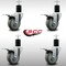 Service Caster 3.5'' SS Gray Poly Swivel 1-3/4'' Expanding Stem Caster Set Total Lock Brake, 4PK SCC-SSEXTTL20S3514-PPUB-134-4 - alternate 3